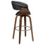 Tabouret tournant noyer et écru-300278263