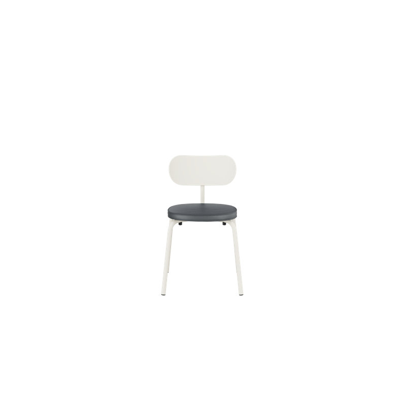 Chaise d'appoint en métal Khylia, Siège gris / base blanc pur