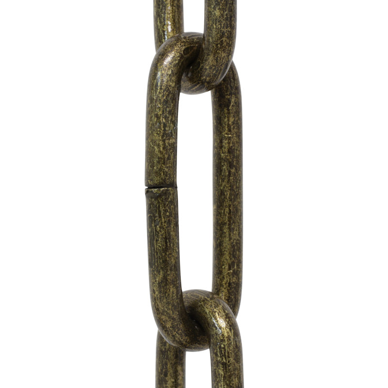 Chaîne de lustre décorative à maillons standard, Laiton antique, H 12 po x l 0,63 po x P 0,16 po