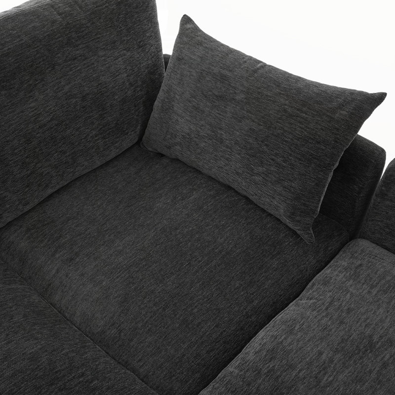 Modern Sectional Sofa Modular Sofa, Black