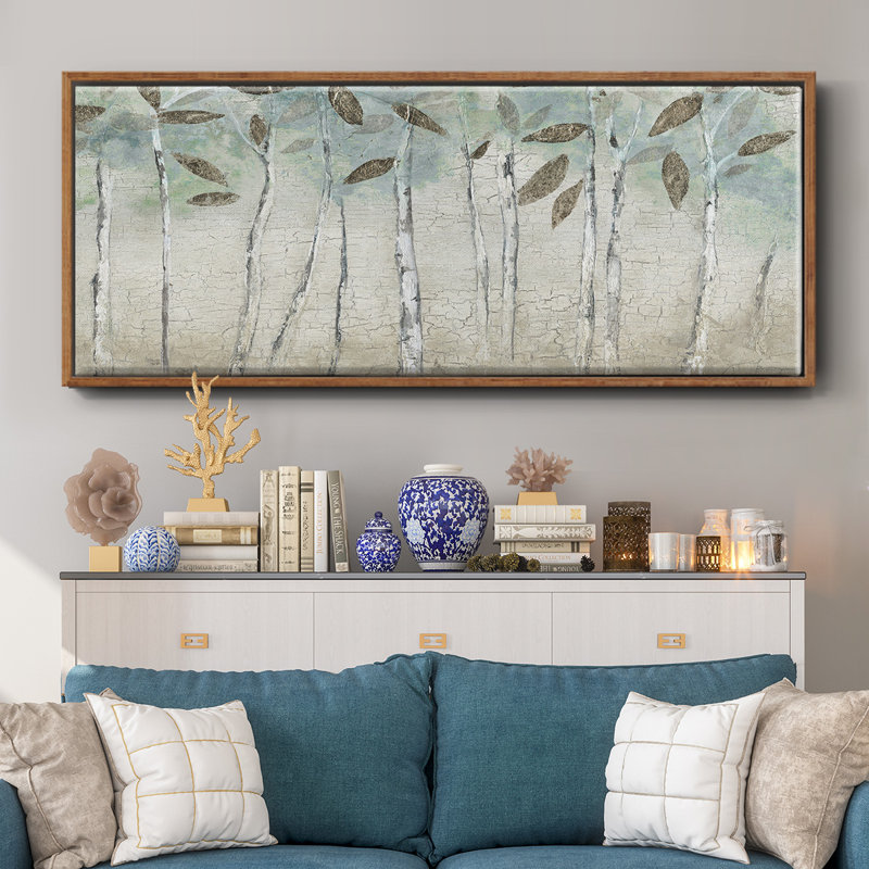 Rain Soft Woods- Framed Canvas, 20" H x 50" W
