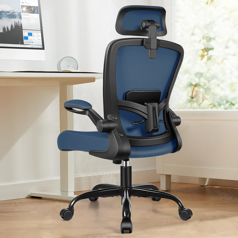 Everdene Office Ergonomic Task Chair, Navy Blue, Black