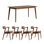 Simple Rectangular Black Walnut Dining Table Set