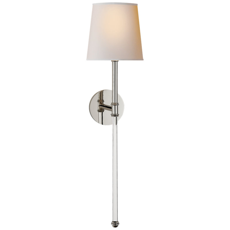 Suzanne Kasler Camille Large Tail Sconce, Polished Nickel, Paper