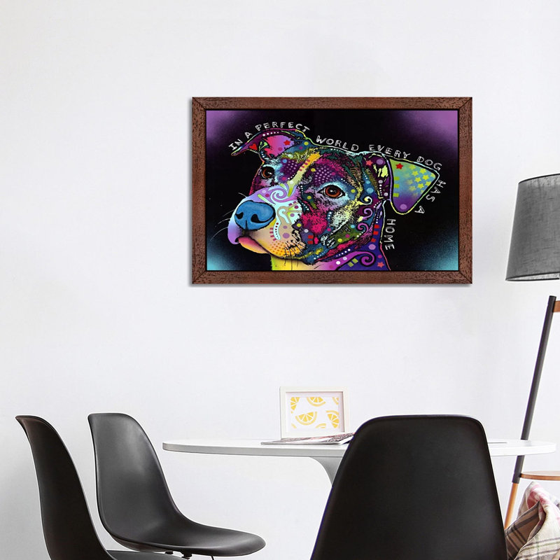 In A Perfect World by Dean Russo - Floater Frame Painting on Canvas, Brown Framed, 66.04 cm H x 45.72 cm W