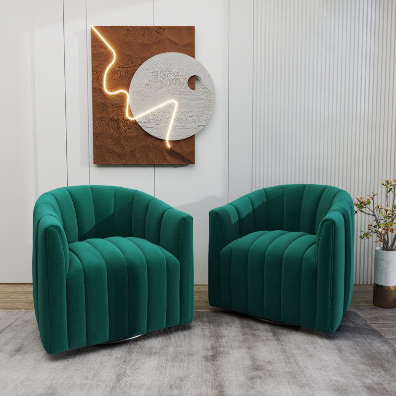 Fauteuil demi-tonneau Annelotte, Vert