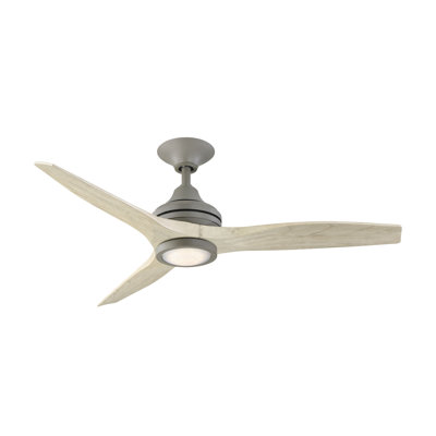 Spitfire 48 Inch Indoor/Outdoor Ceiling Fan With LED Light Kit - Antique Graphite With Light Oak Blades