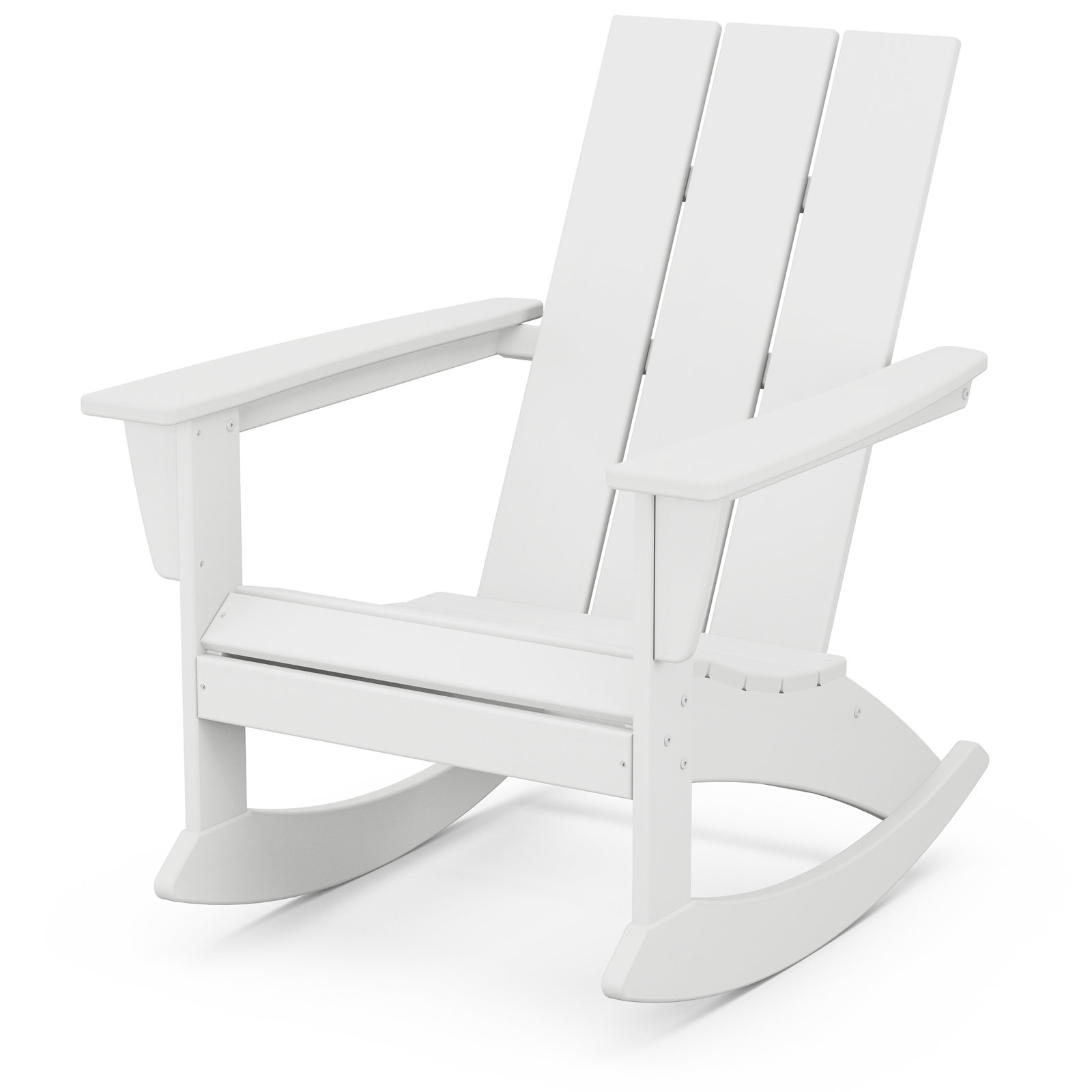 POLYWOOD® Modern Adirondack Patio Rocking Chair, White