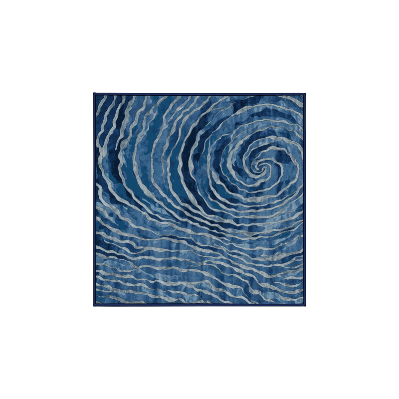 Tapis gris soyeux et moelleux, Carré 7 pi