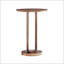 Table d'appoint ronde en bronze antique Tareel avec piédestal ovale unique, parfait pour un décor moderne et traditionnel.