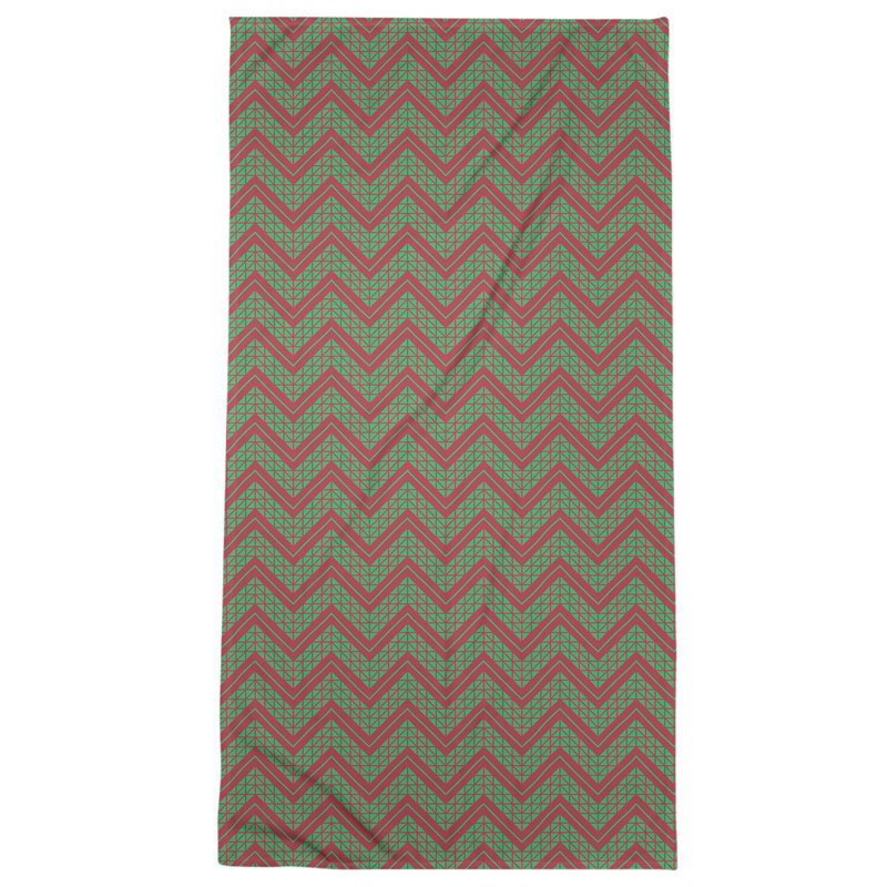 Beach Towel, Light Red/Green, Microfiber