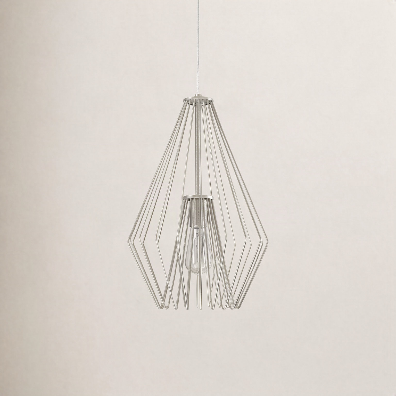 Frankie Dimmable 1 - Light Pendant, 18.5" H x 12.25" W x 12.25" D, Brushed Nickel