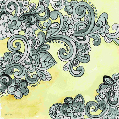Jaune - motif gris 2