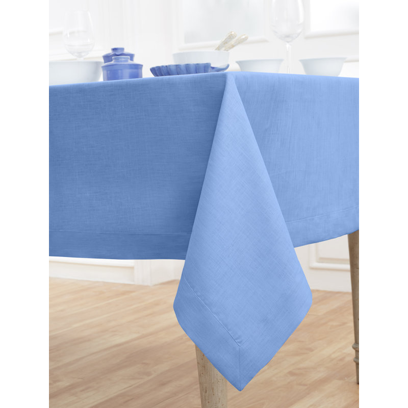 100% Pure Linen Tablecloth - Fete, 108" L x 60" W, Provence Blue