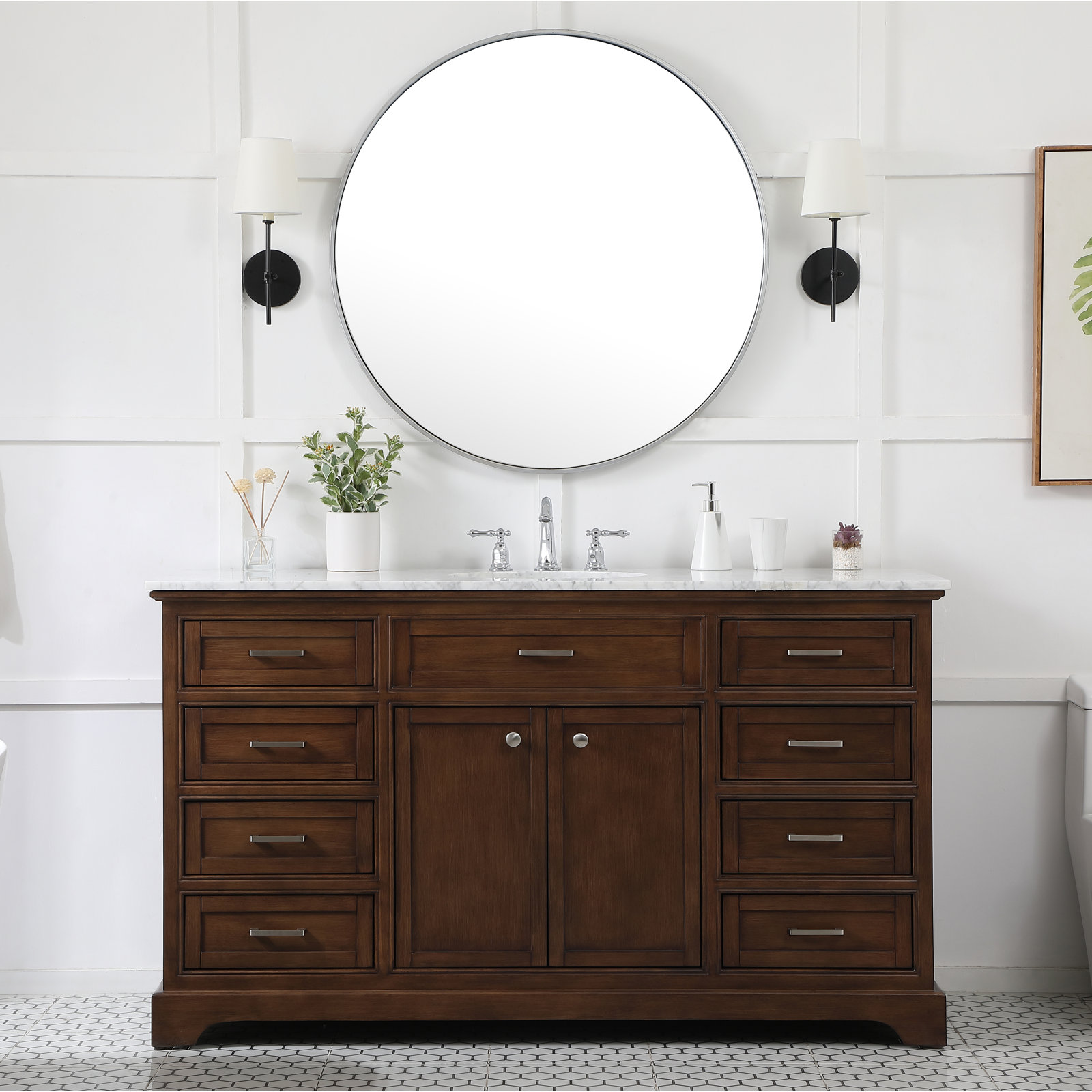 Hermes 60'' Single Bathroom Vanity, Teak