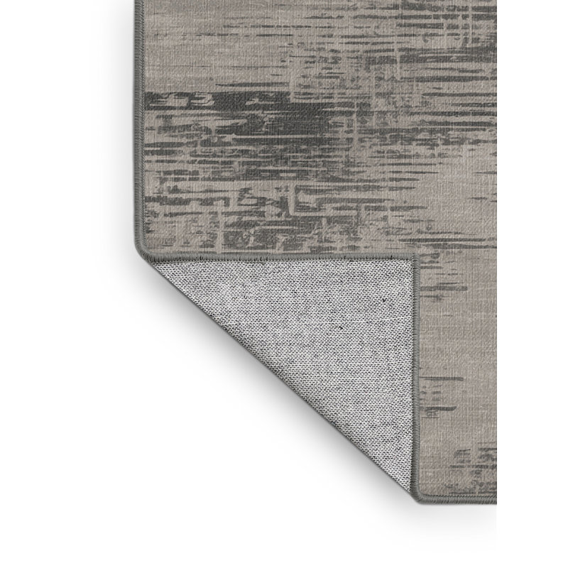 Tapis abstrait gris lavable à la machine, Carré 4 pi