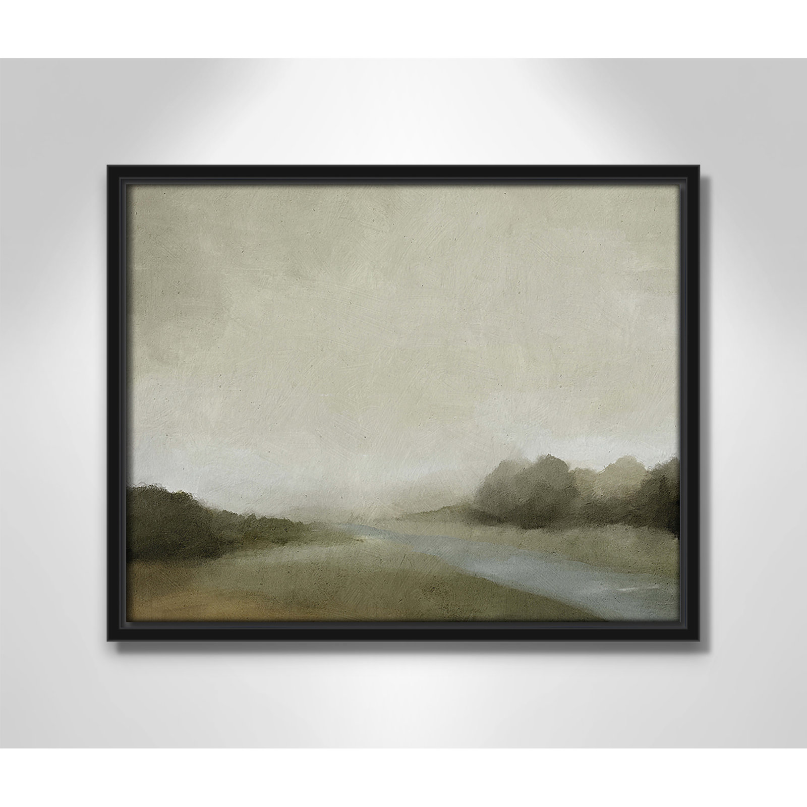 Vanora "Lovers Creek" Painting, 12.5" H x 15.5" W, Black