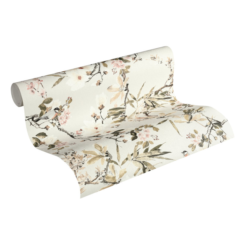 Dream Again 10.05m x 53cm Matte Wallpaper Roll, Cream/Beige/Green