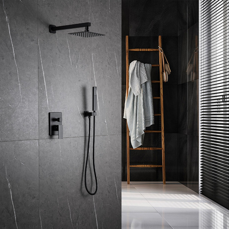 Système de douche mural complet à pression équilibrée avec valve brute pour salle de bain