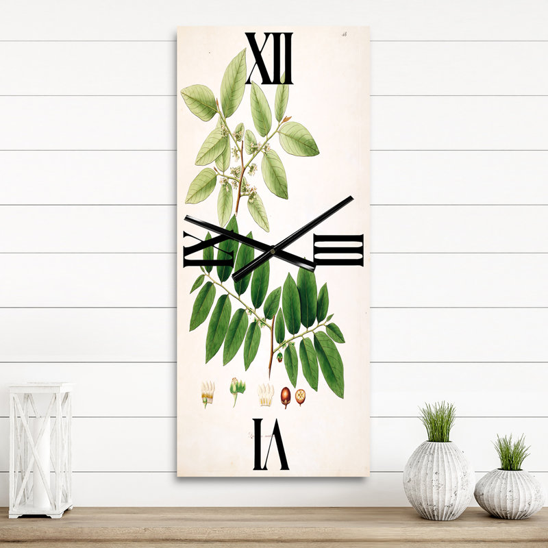 Horloge murale rétro Vintage Botanicals, Grand