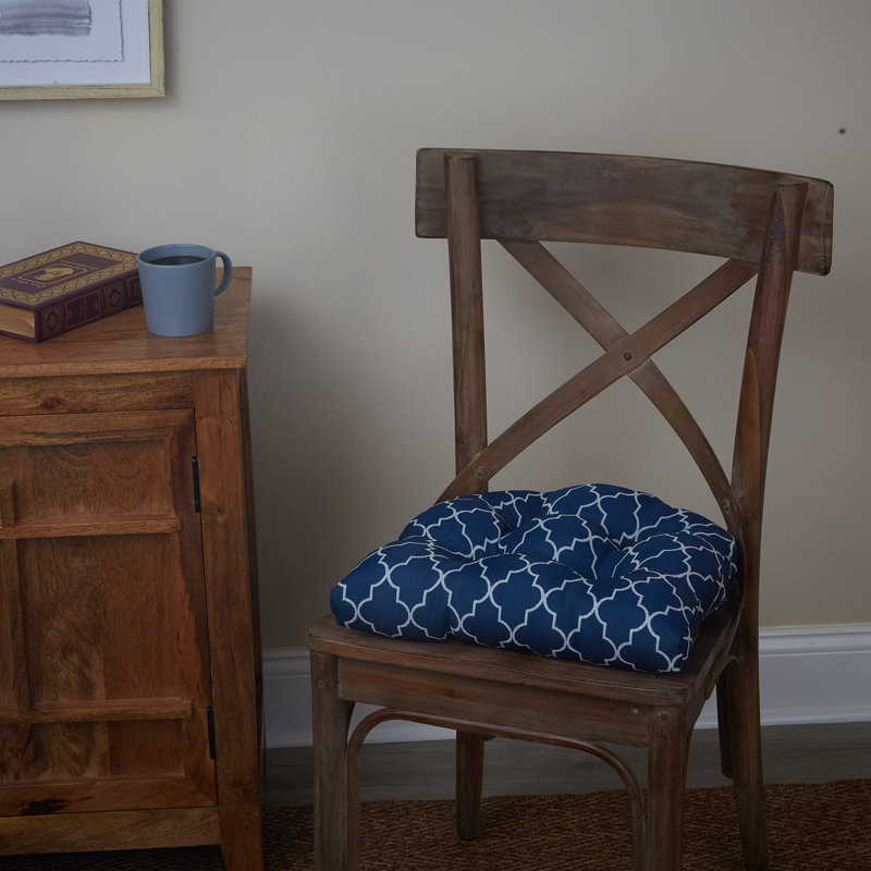 Non-Slip Dining Room And Kitchen Seat Cushions, 15 X 15 X 3 Inches, Set of 4, Blue