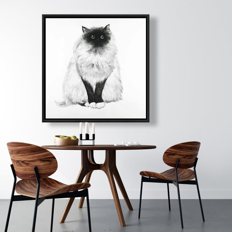 «Blue Eyes Fluffy Siamese Cat» sur toile