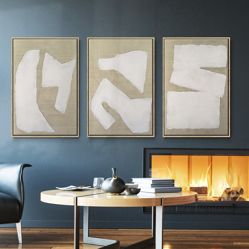 Ensemble de 3 pièces Wabi Sabi, H 40 po x l 78 po, Bois naturel