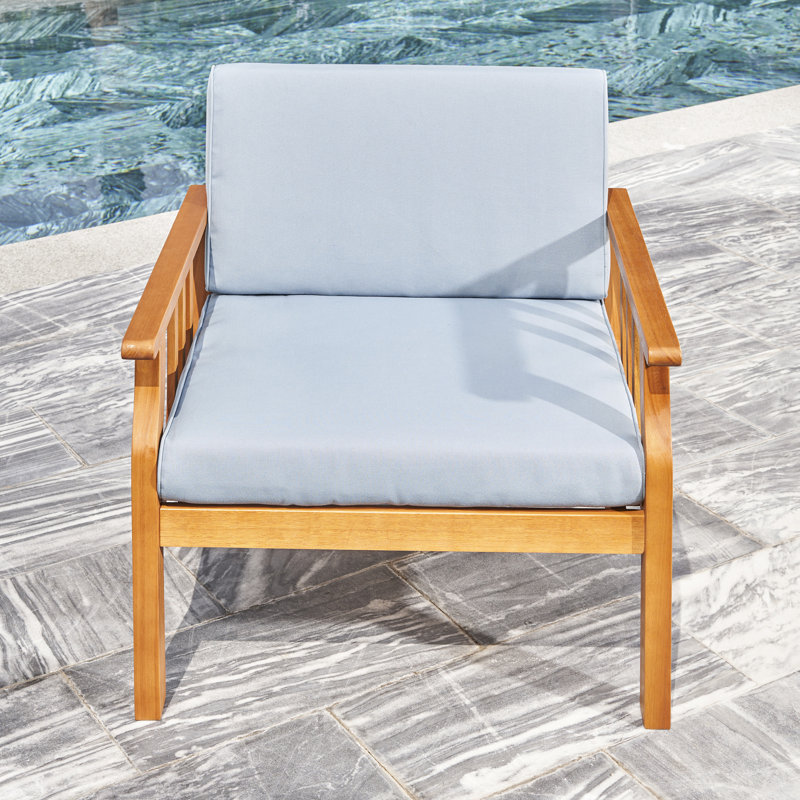 Chaise en bois massif d'eucalyptus Nautical Curve