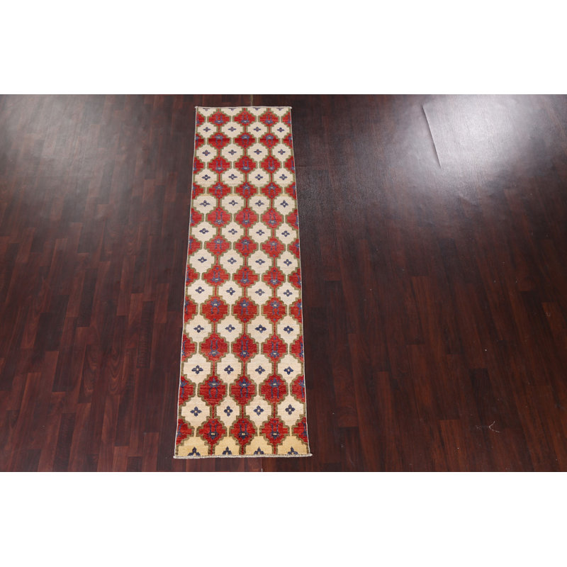Geometric Gabbeh Runner Rug 3x9