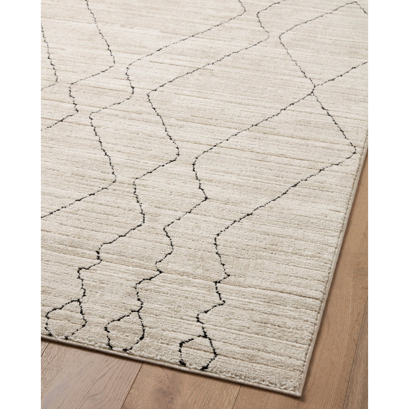 Darby Sand and Charcoal 9'-2" x 13' Polyester Area Rug