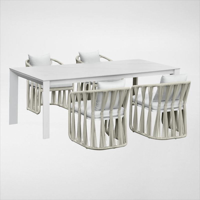 Vitalino Dining Set, White, 5-PC, 4