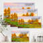 Haystacks on Orange Fields I - Peinture sur toile-59843715-59843706