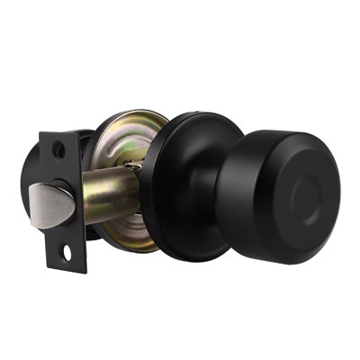Passage (Hall & Closet) Matte Black Round Knob