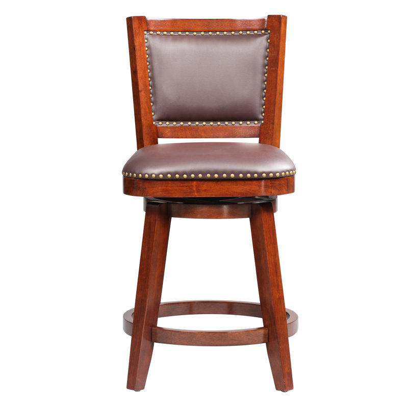 Tabouret de bar et de comptoir Angelja, Cerisier, Tabouret de comptoir (siège d'une hauteur de 25,7