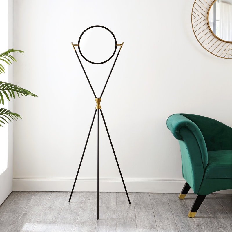 60.75'' Black/Gold LED Tripod Floor Lamp