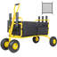 Chariot de jardin en acier L 50,50 po x l 25,50 po x H 38,00 po en jaune, capacité de 550 lb