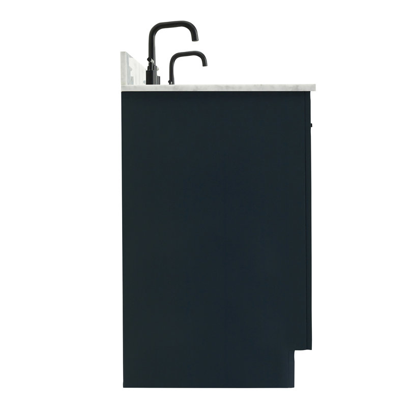 ARIEL HEPBURN 73 IN DOUBLE RECTANGLE SINK VANITY 1,5 IN, Midnight Blue, 73", Rectangular