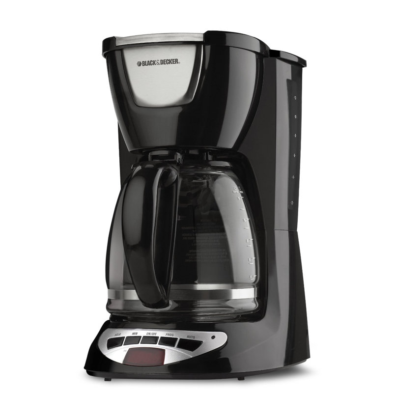 Sleek 12-Cup Black Programmable Coffee Maker with Auto Shutoff