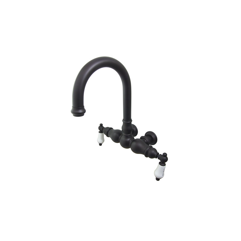Hot Springs Double Handle Wall Mounted Clawfoot Tub Faucet, Oil Rubbed Bronze