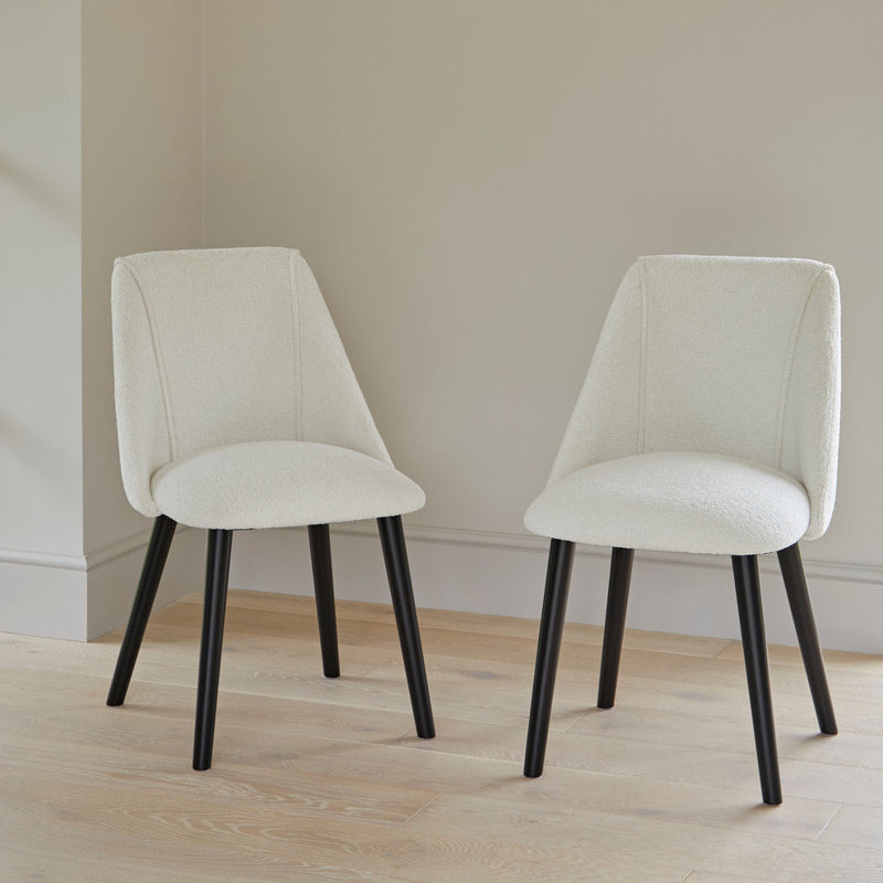 Aggarwal Dining Chairs - Set of 2, Black, Boucle