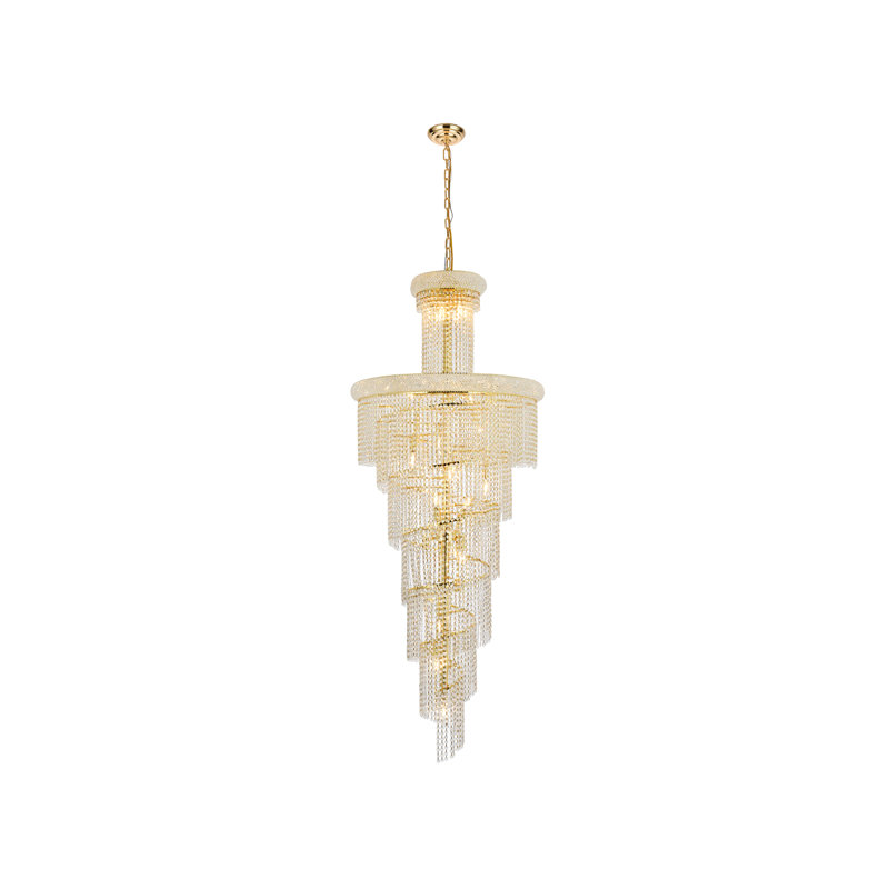 Sterns 28 - Light Dimmable Tiered Chandelier, Gold, Royal Cut