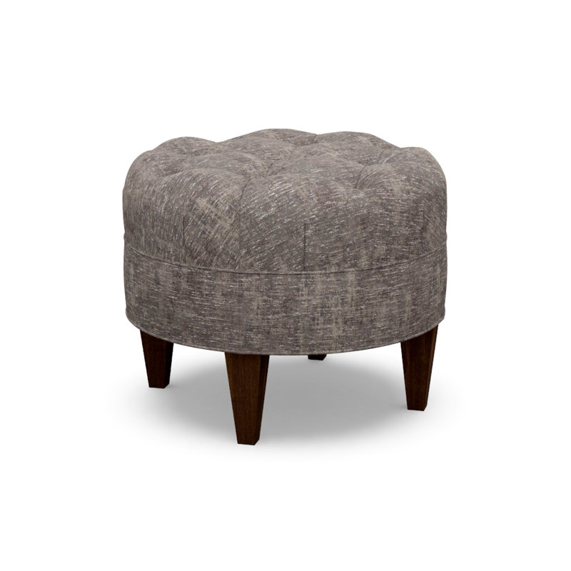 Round Tufted Ottoman, 7064-88, Walnut