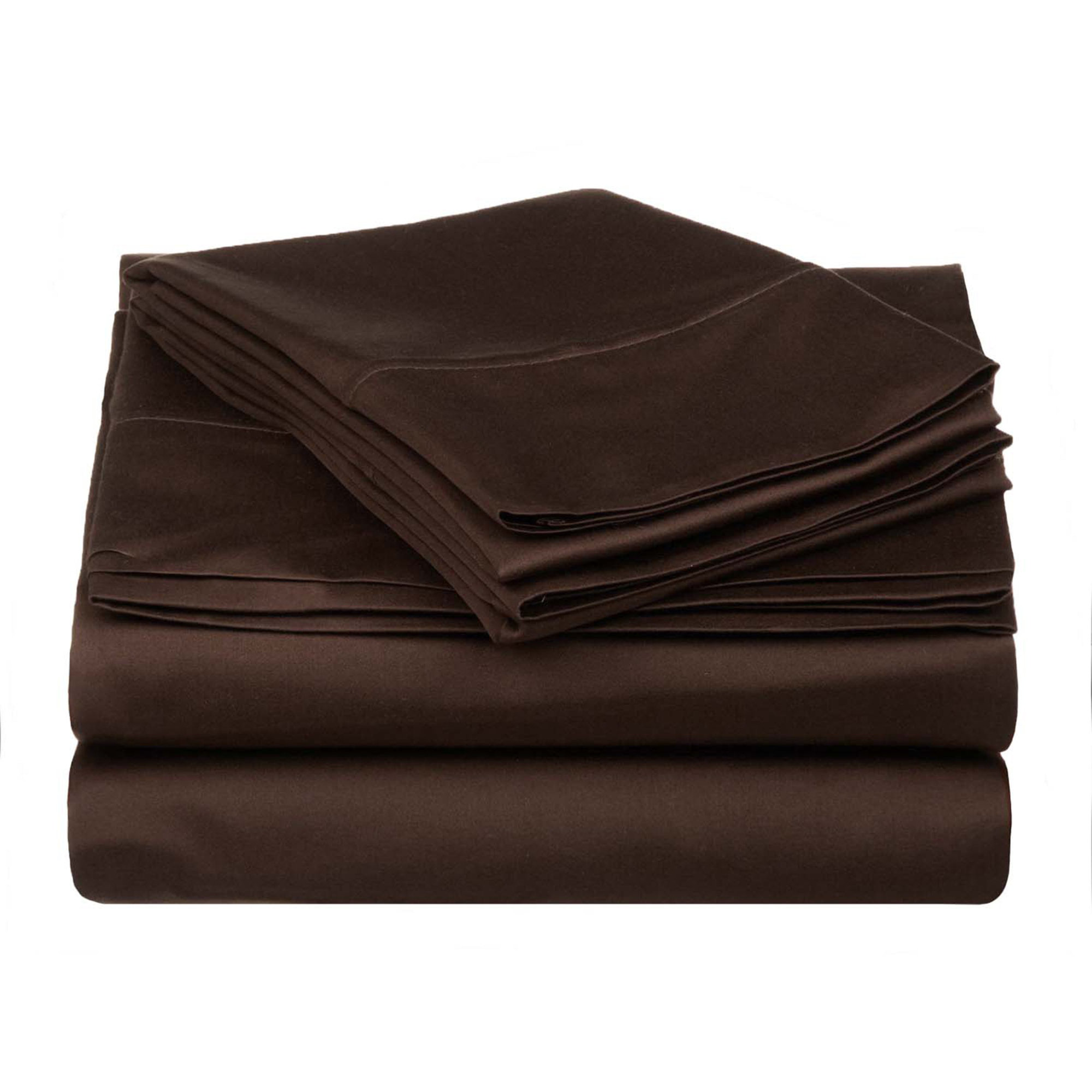 Edmont 530 Thread Count Egyptian-Quality Cotton Sateen Sheet Set, Chocolate, California King