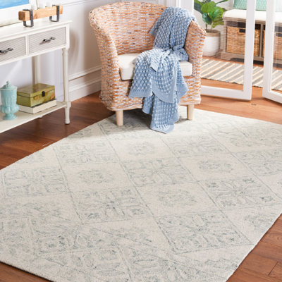 Martha Stewart Hand Tufted Wool/Cotton Moroccan Rug in Beige/Green