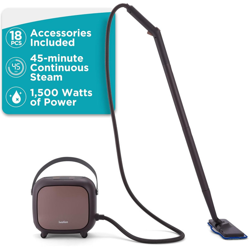 Nettoyeur à vapeur Ivation, cuiseur à vapeur polyvalent avec 18 accessoires pour la désinfection des planchers, des carreaux et plus