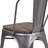 Ketchum Clear Coated Metal Stackable Chair with Wood Seat-1835193497