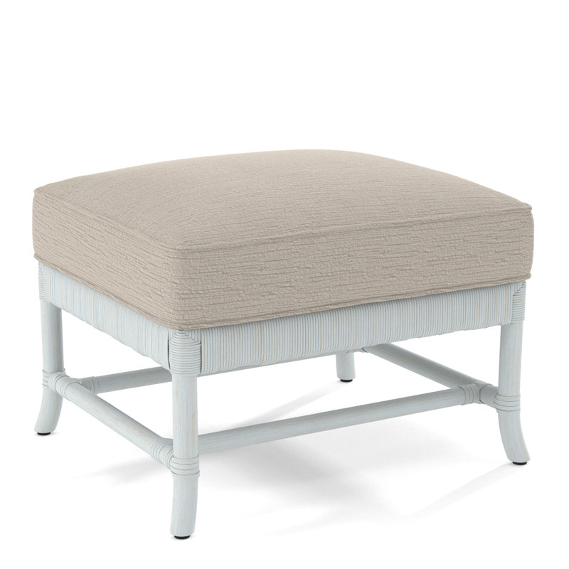 Lafayette Ottoman, Bisque, White Performance Fabric; 0851-94