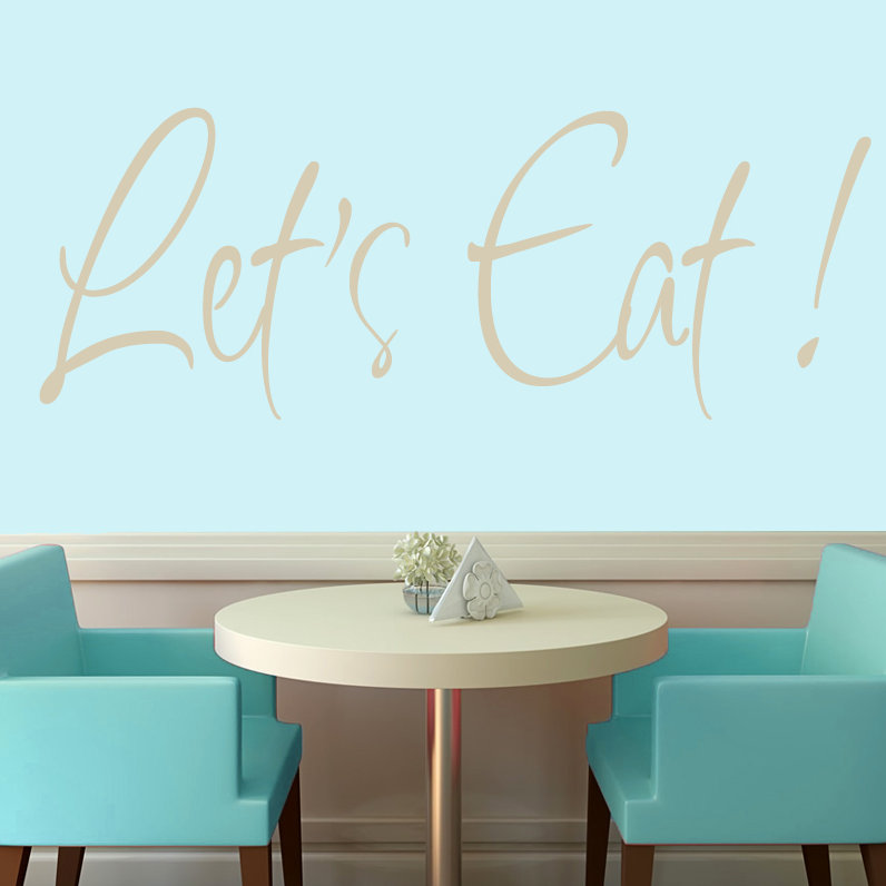 Adhésif décoratif «Let's Eat», Beige