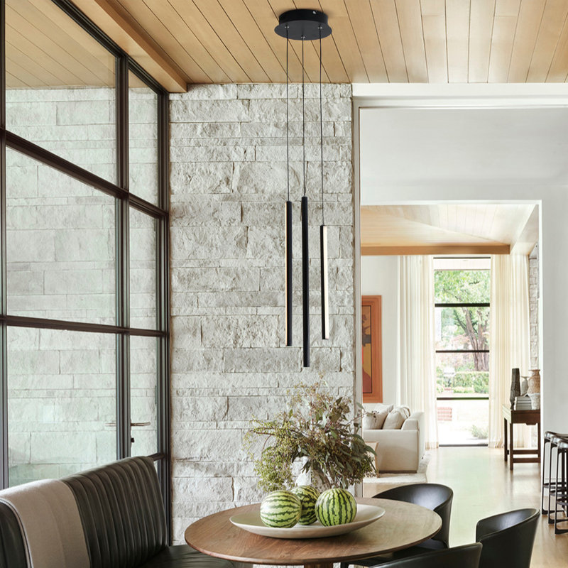 Luminaire suspendu moderne avec lustre moderne pour îlot de cuisine à intensité variable, Trois lumières