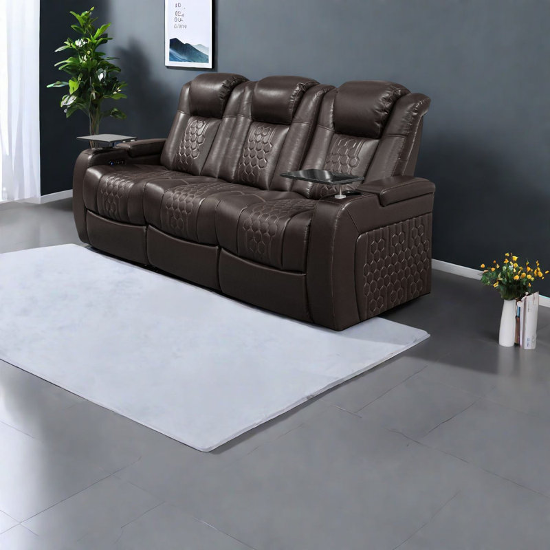 Fauteuils inclinables électriques réglables en cuir fleur, style moderne pour le divertissement à domicile